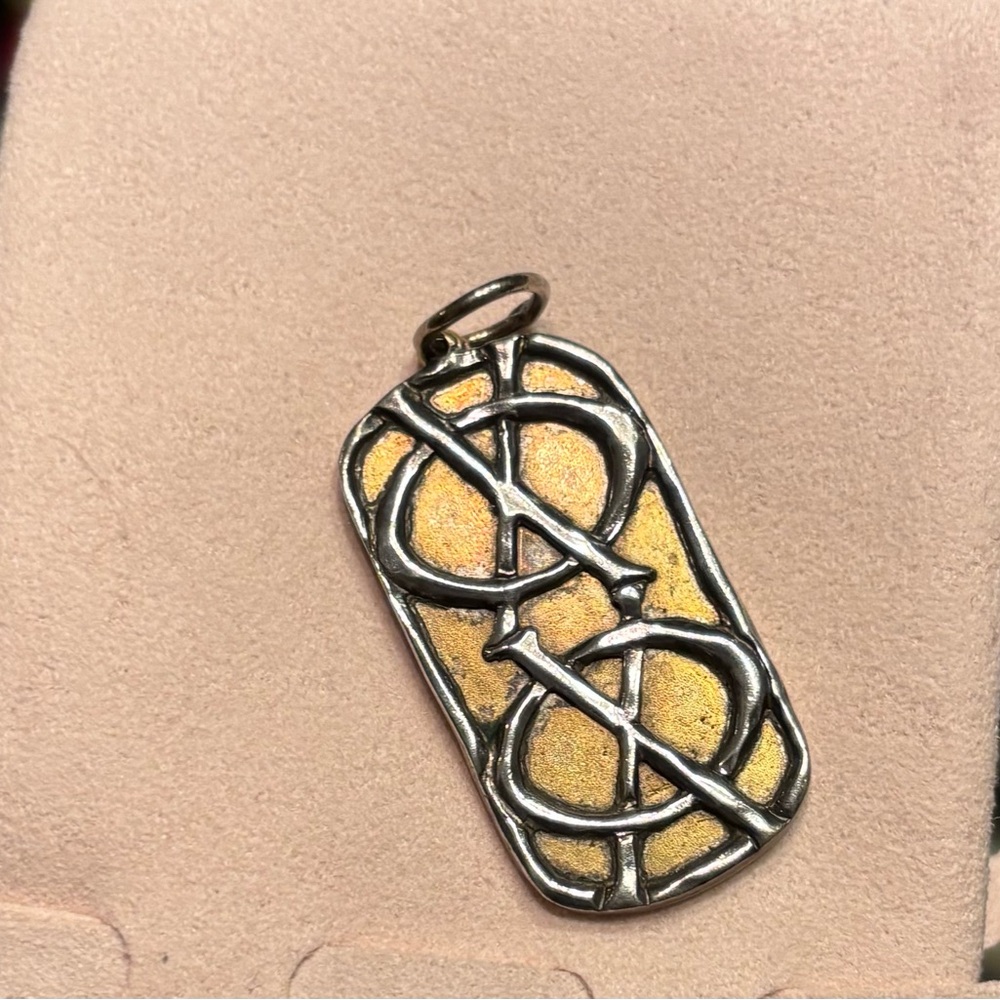 Waxing Poetic Rectangular Gold Charm
